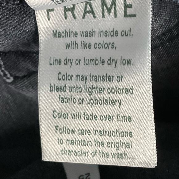 FRAME Le High Skinny Raw Edge Beat Wash Indigo High Waist Slim Blue Jeans sz 25 - Picture 12 of 15